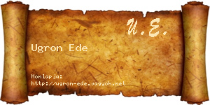 Ugron Ede névjegykártya